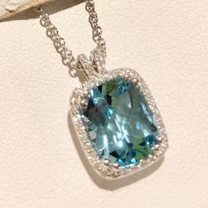 Blue Topaz Pendant - December Birthstone